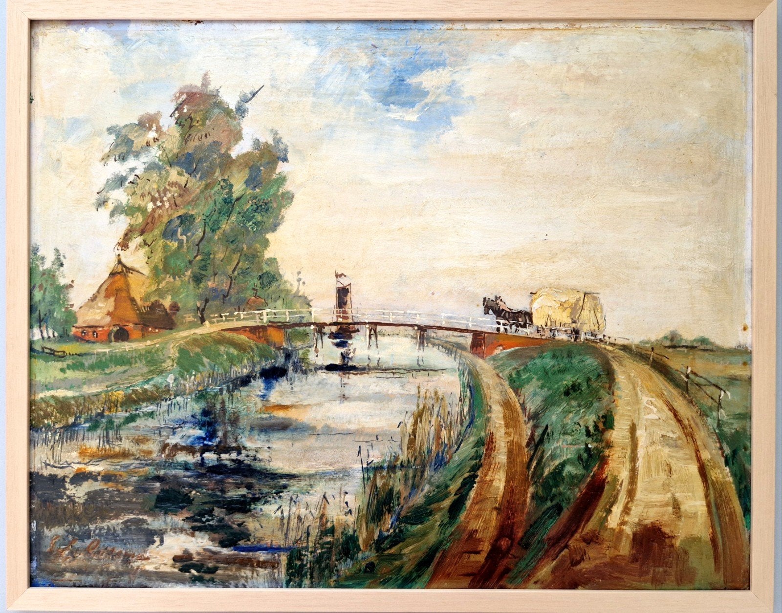 Egbert Reitsma - Groninger Ploeg, olieverf op board, Ophalen of Verzenden