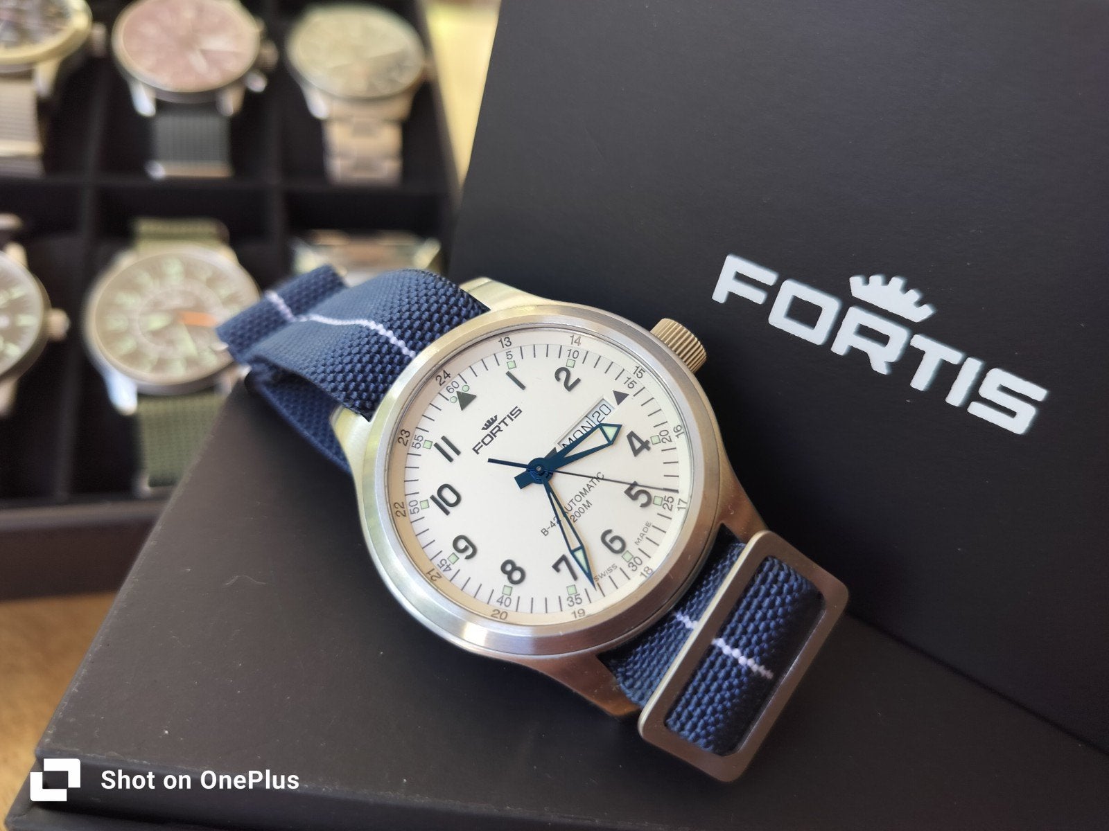 Prachtig Fortis B-42 Day Date Automatic Horloge Full-set, Sieraden, Tassen en Uiterlijk, Horloges | Heren, Ophalen of Verzenden