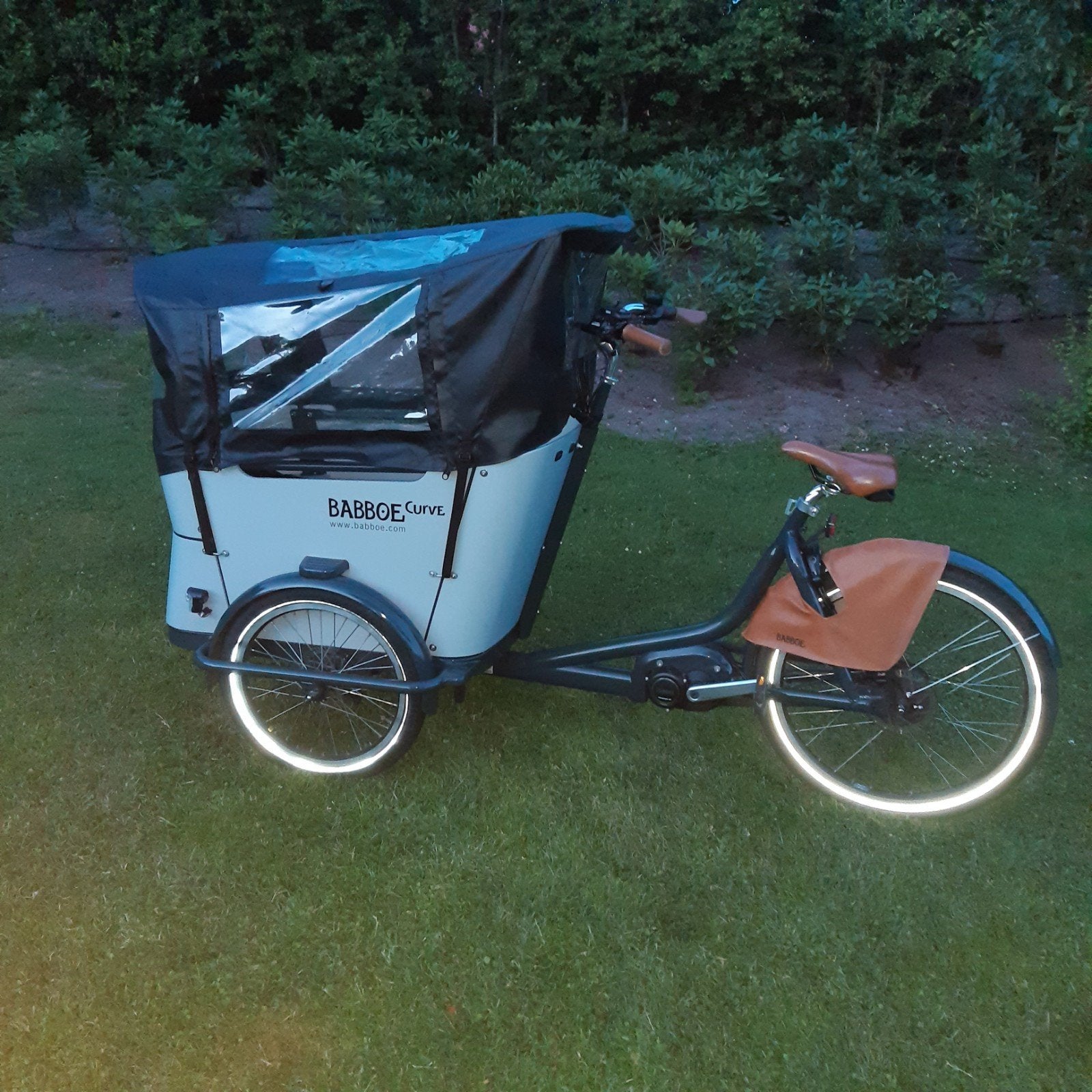 Babboe Curve Mountain E-bakfiets met huif, 4 kinderen of meer, Huif, Zo goed als nieuw, Schijfrem