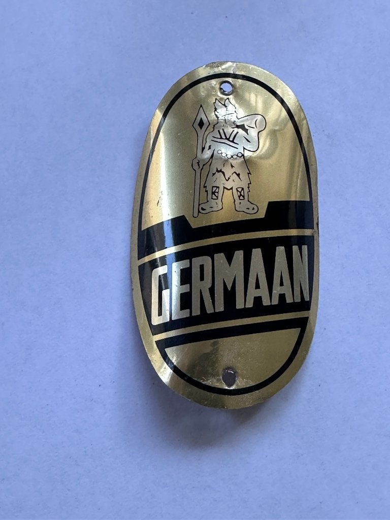 Oud Germaan balhoofdplaatje. Balhoofd plaatje., Fietsen en Brommers, Gebruikt, Overige typen, Germaan, Ophalen of Verzenden