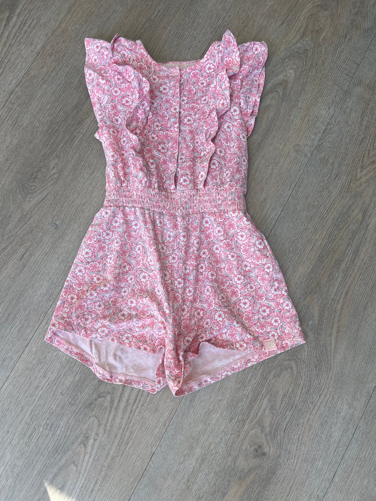 Z8 Roze Bloemenprint Playsuit voor Meisjes 116/122, Ophalen of Verzenden, Zo goed als nieuw, Meisje, Overige typen