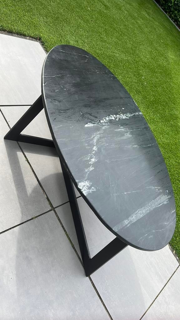 Zgan marmeren salontafel, Ophalen, 100 tot 150 cm, 50 tot 100 cm, Zo goed als nieuw