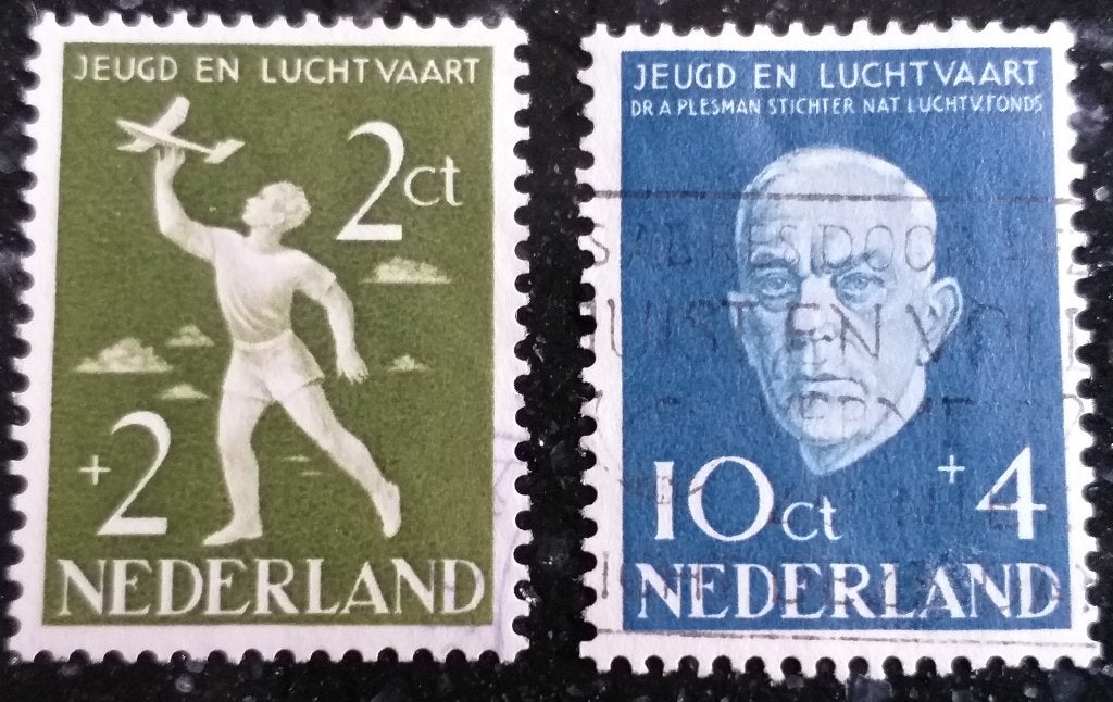 POSTZEGELS NEDERLAND 1954 NAT. LUCHTVAARTFONDS, Verzenden, Na 1940, Gestempeld