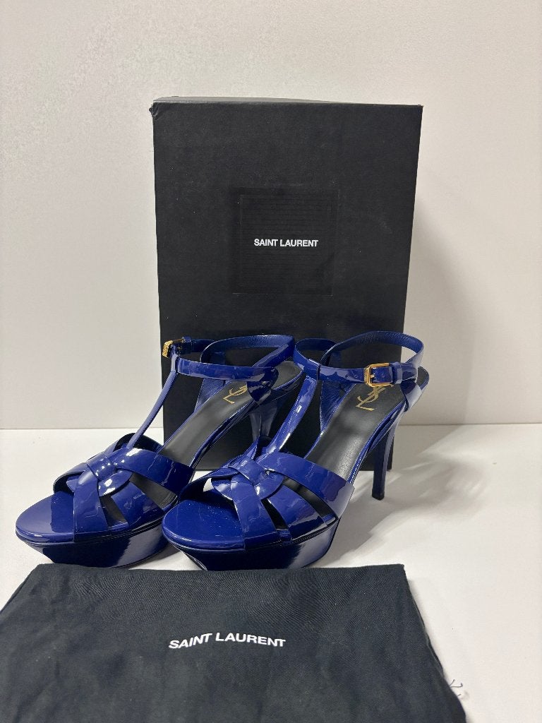 SAINT LAURENT Tribute Blauw lak leer hakken  Maat 39, Kleding | Dames, Pumps, Blauw, Saint Laurent, Ophalen of Verzenden
