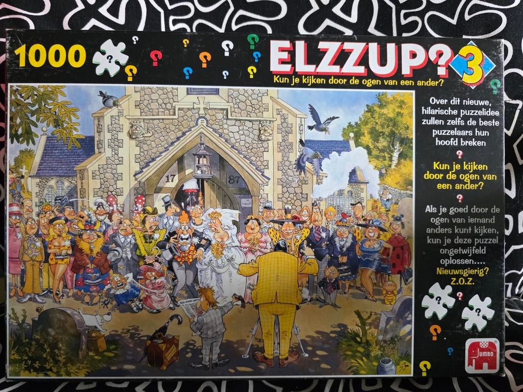 Elzzup? 3 Puzzel 1000 Stukjes - Bruiloft Thema, Ophalen of Verzenden, 500 t/m 1500 stukjes, Gebruikt, Legpuzzel