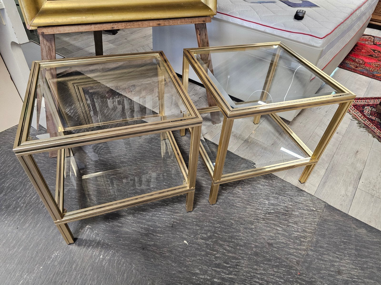 Pierre Vandel Paris bijzettafel, 55x55x55 cm, 45 tot 60 cm, Gebruikt, Metaal of Aluminium, Design, Modern