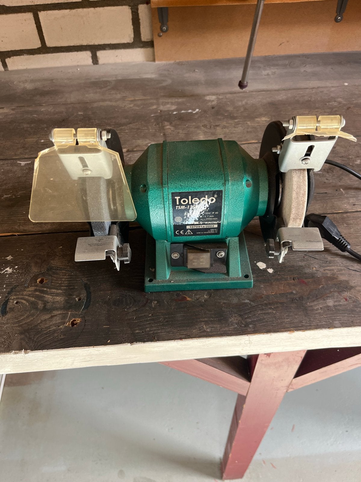 Toledo TSM-125W Werkbankslijpmachine - Gebruikt, Ophalen, Gebruikt, Minder dan 700 watt, Werkbankslijpmachine