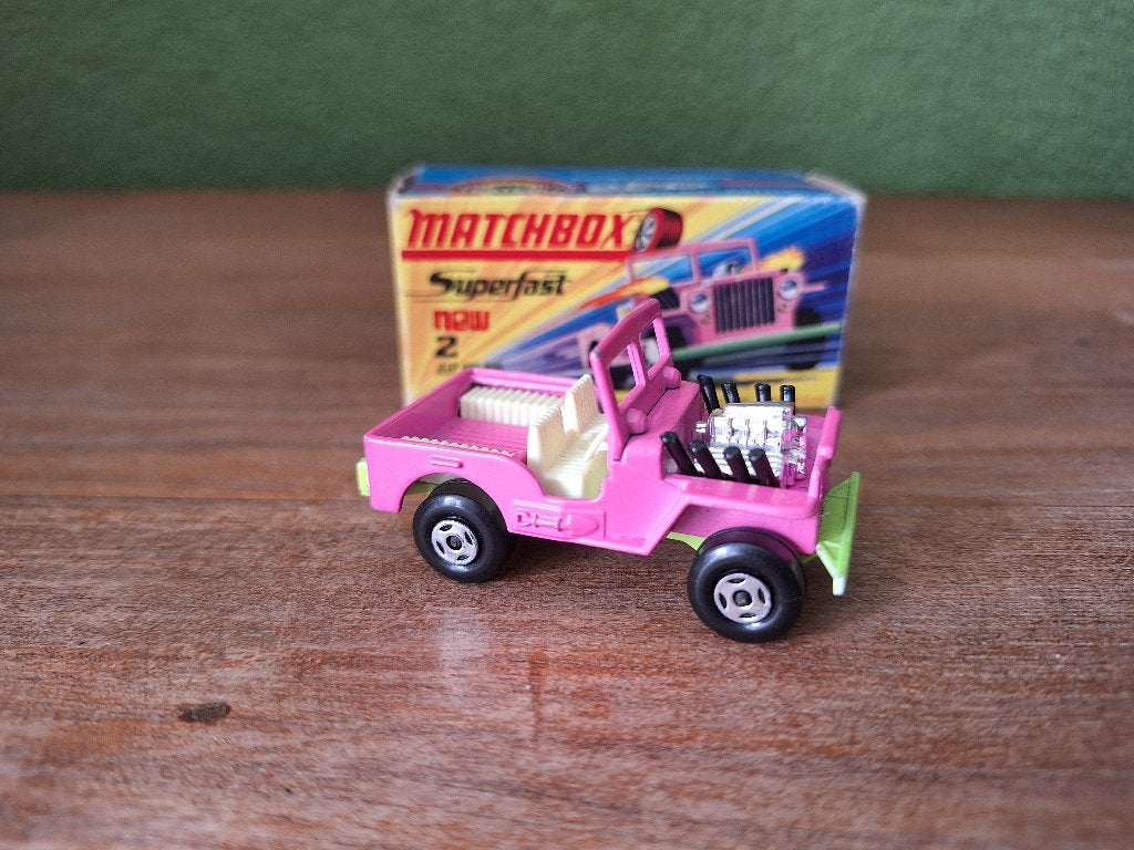 Matchbox Jeep Hot Rood nr 2 uit 1971, Ophalen of Verzenden, Gebruikt, Auto
