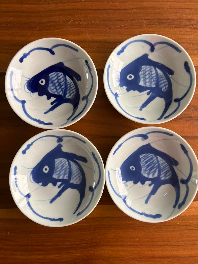 Chinese schaaltjes met Koi Karper, Ophalen, Overige stijlen, Porselein, Schaal of Schalen