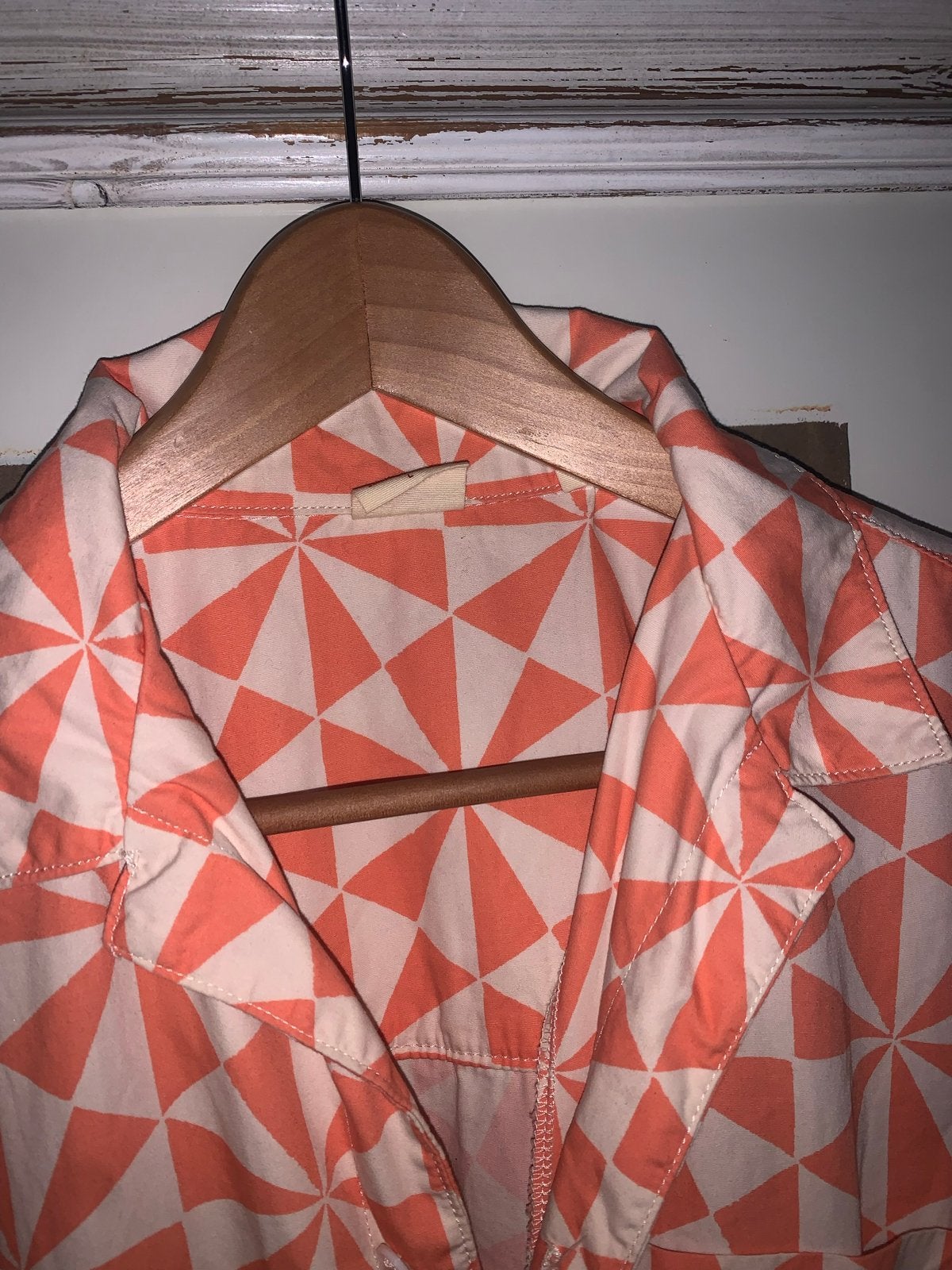 Levi's Oranje/Witte Playsuit met Geometrisch Patroon, Ophalen of Verzenden, Zo goed als nieuw, Maat 42/44 (L), Oranje