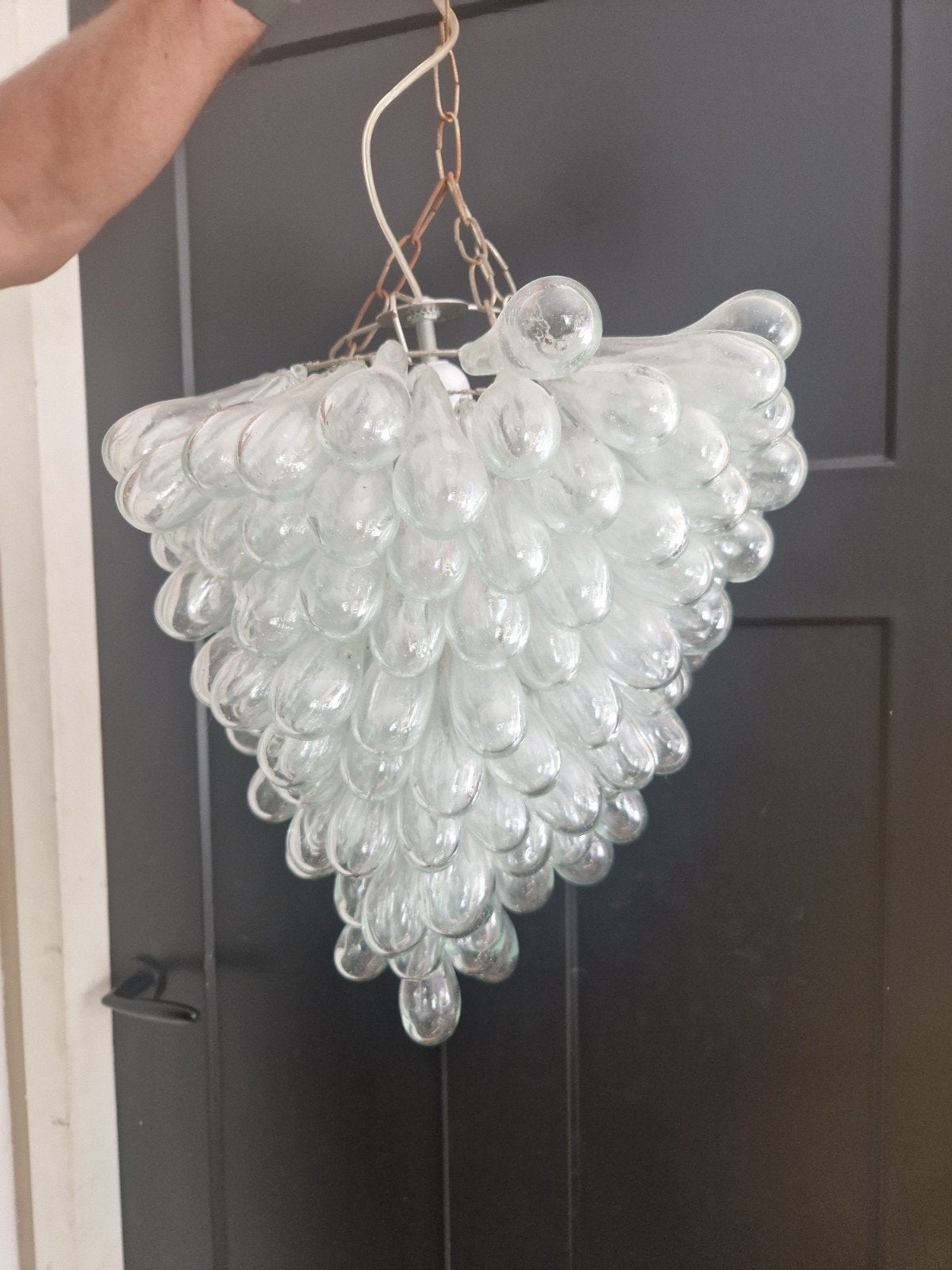 Lartigiani Hanging Lamp Hand Blown Glass 1960s, Huis en Inrichting, Ophalen of Verzenden, Glas