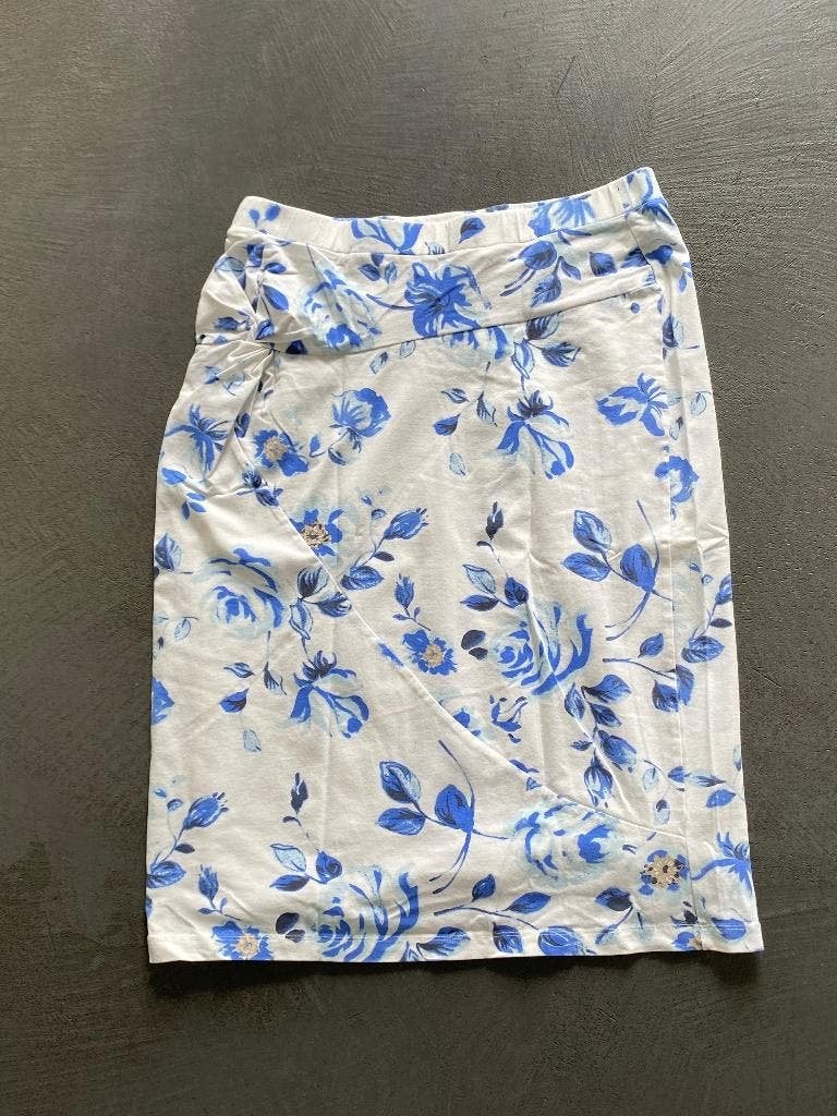 i193/5 Nieuw: Mt 40=M/L Susskind rok wit/blauw/beige rokje, Kleding | Dames, Maat 38/40 (M), Blauw, Nieuw, Ophalen of Verzenden