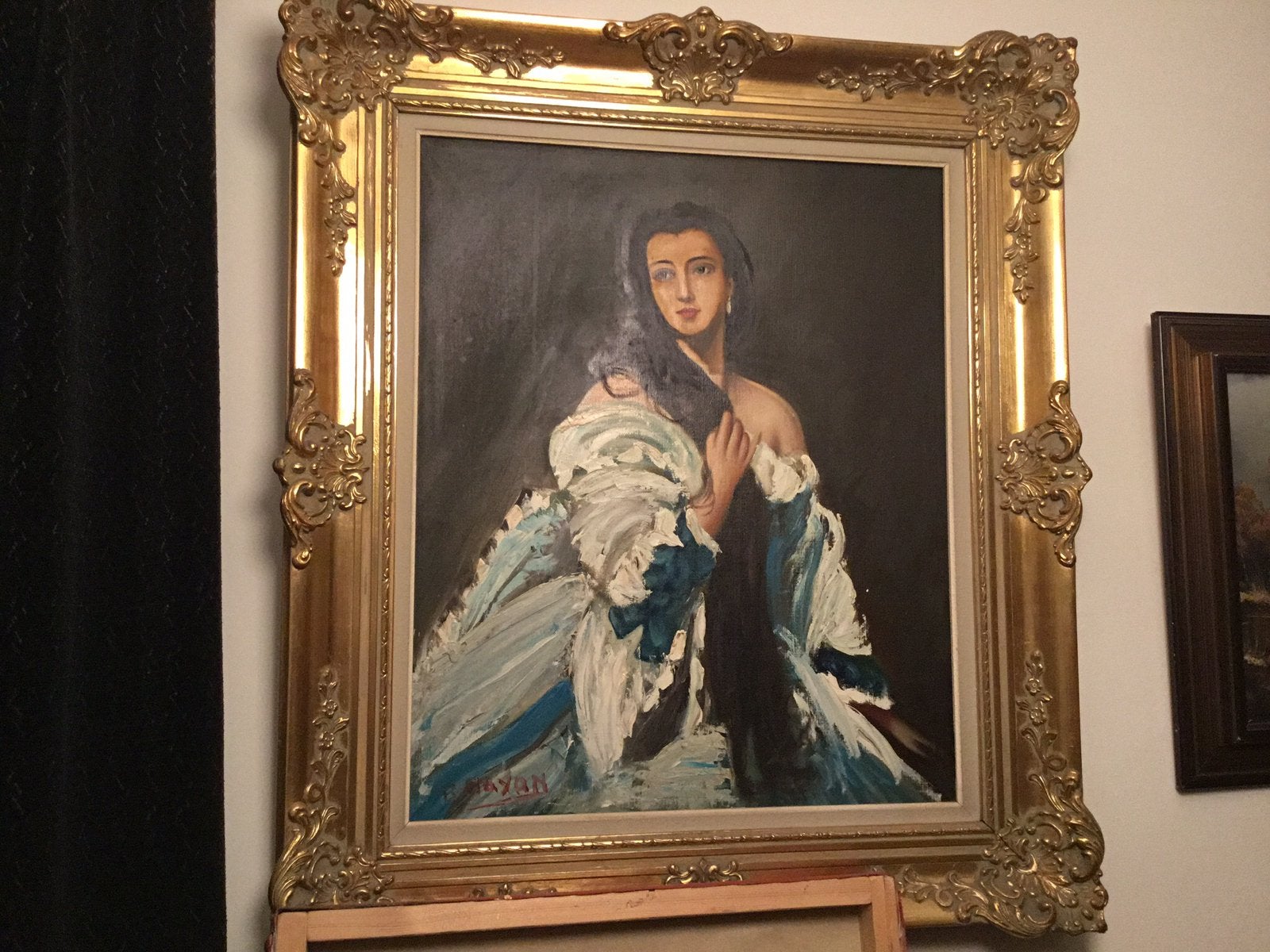 Olieverfschilderij met baroklijst, Ophalen