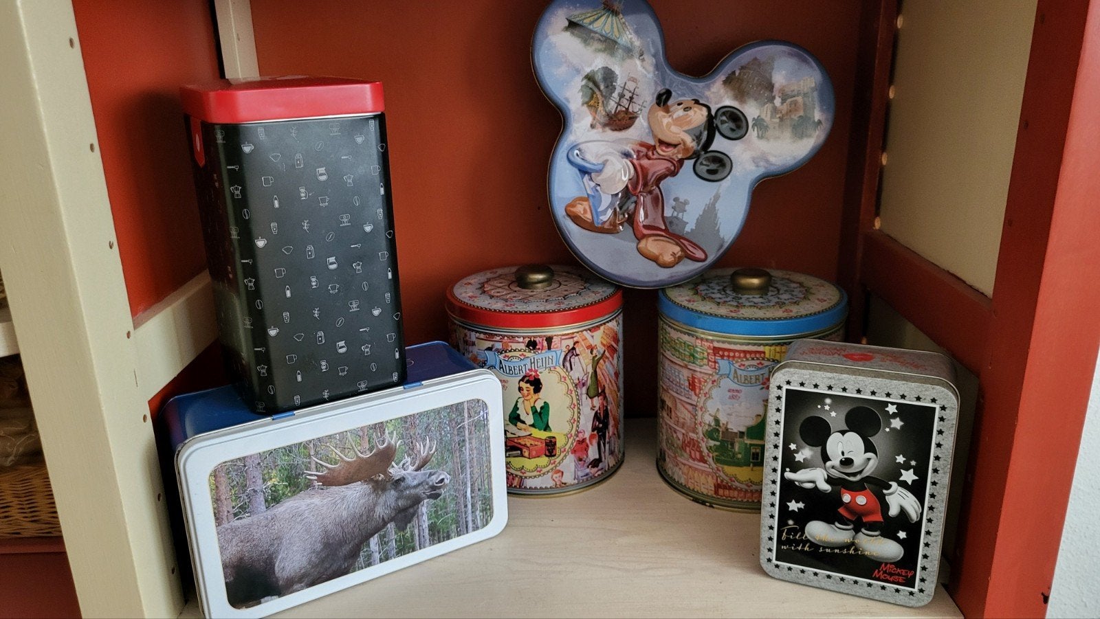 6 blikken Disney, Mickey, Albert Heijn, koffie, eland, Verzamelen, Ophalen of Verzenden, Zo goed als nieuw
