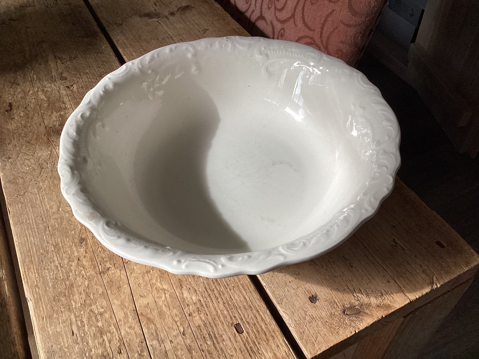 Antieke schaal van beboterd aardewerk, Antiek en Kunst, Ophalen of Verzenden