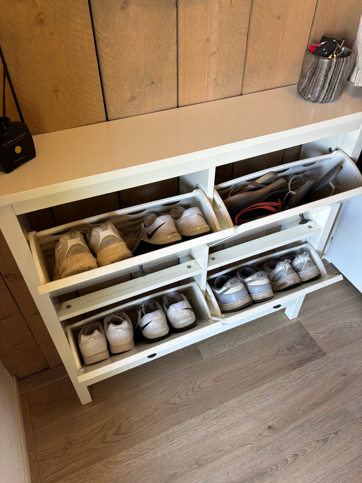 IKEA schoenenkast voor 8 paar schoenen - wit, Ophalen of Verzenden, Gebruikt