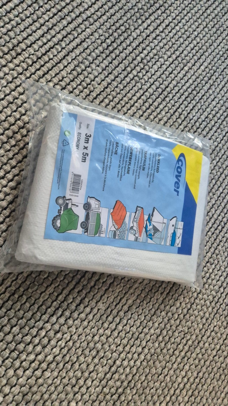 Nieuw wit dekzeil 3m x 5m - Ongebruikt in verpakking, Ophalen of Verzenden, Nieuw, 10 tot 15 m², Zeil