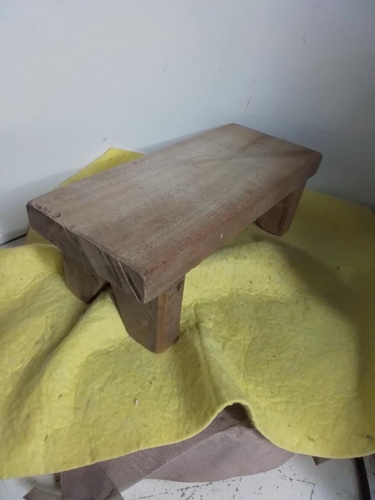 15169) mooi oud voeten bankje  34x15x12cm, Ophalen of Verzenden, Rechthoekig, 125 cm of meer