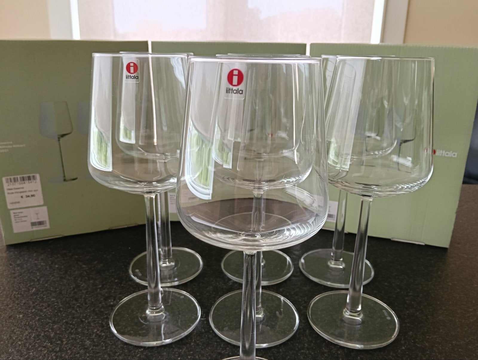 Iittala Essence Rode Wijnglazen 45cl - Set van 7, Glas of Glazen, Ophalen of Verzenden, Overige stijlen, Glas