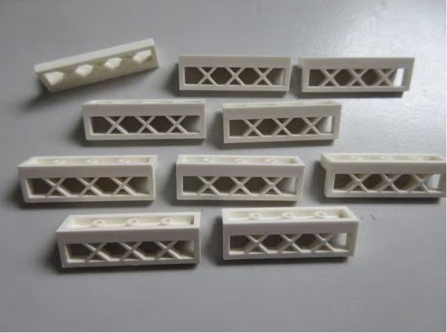 nr. 8485, 10 Witte hekjes 1x4x1., Ophalen of Verzenden, Zo goed als nieuw, Complete set, Lego