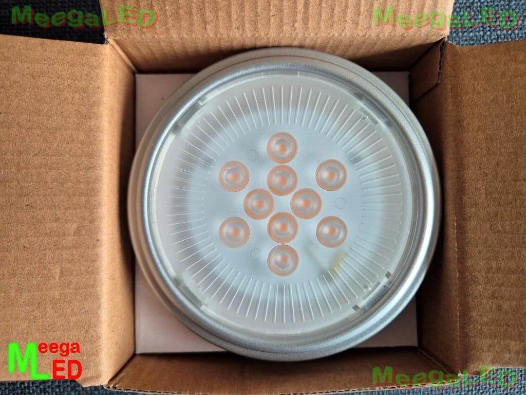 UITVERKOOP: LEDlamp 12V G53 / AR111 - 9W Warmwit 2700K - 2st, Led-lamp, 60 watt of meer, Nieuw, Bipin of Steekvoet