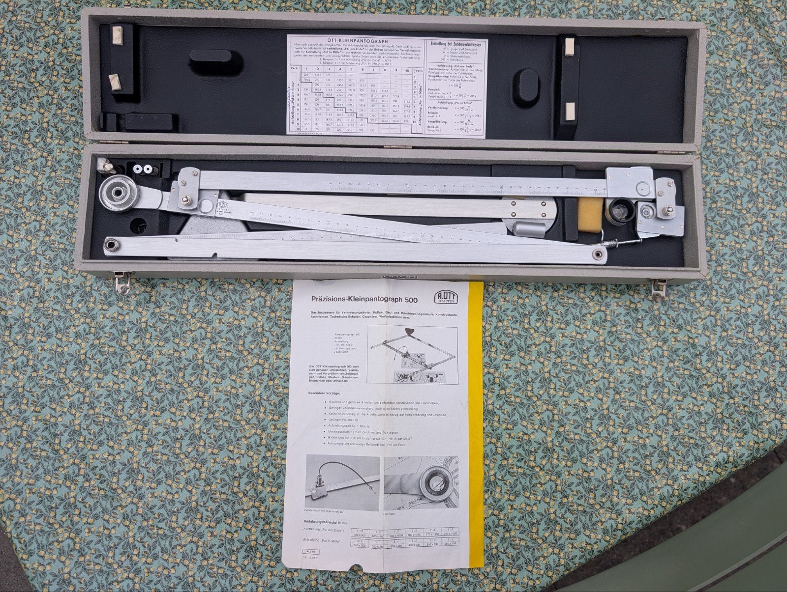 A. OTT Präzisions-Kleinpantograph 500 – Compleet origineel, Hobby en Vrije tijd, Tekenen, Ophalen of Verzenden, Zo goed als nieuw