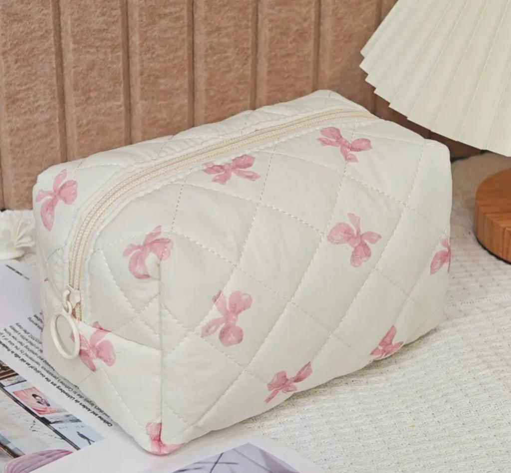 Nieuwe doorgestikte make-up tasje Cosmetic Bag, Makeup Pouch, Ophalen of Verzenden, Nieuw, Roze, Dame