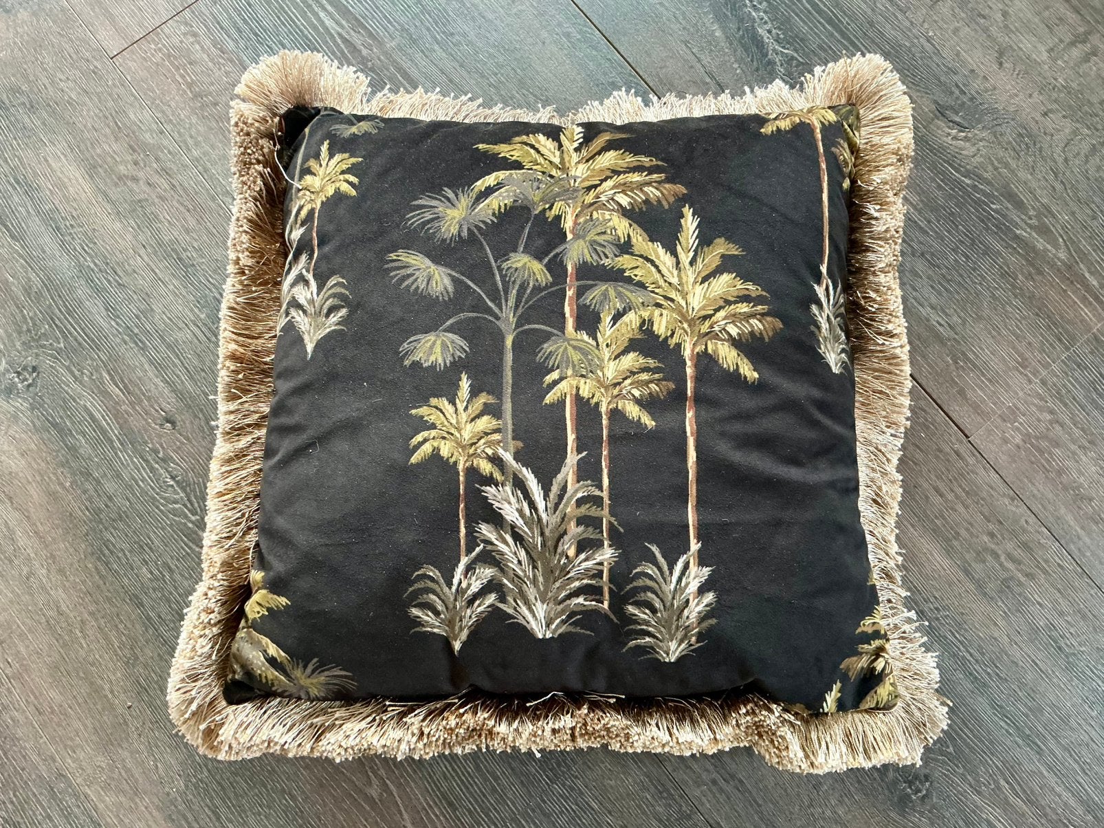 Groot Mars & More Kussen Fluweel Palmbomen goud, Ophalen of Verzenden, Zo goed als nieuw, Zwart, Vierkant