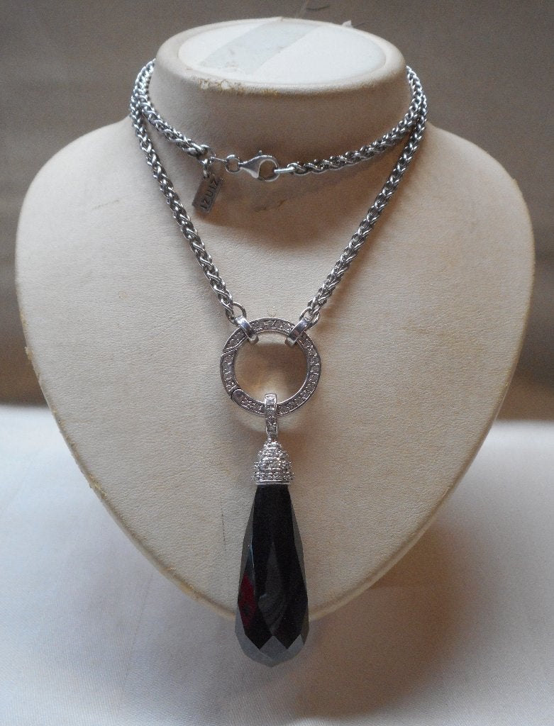 Zilveren Zinzi ketting met clipring en hanger nr.1043