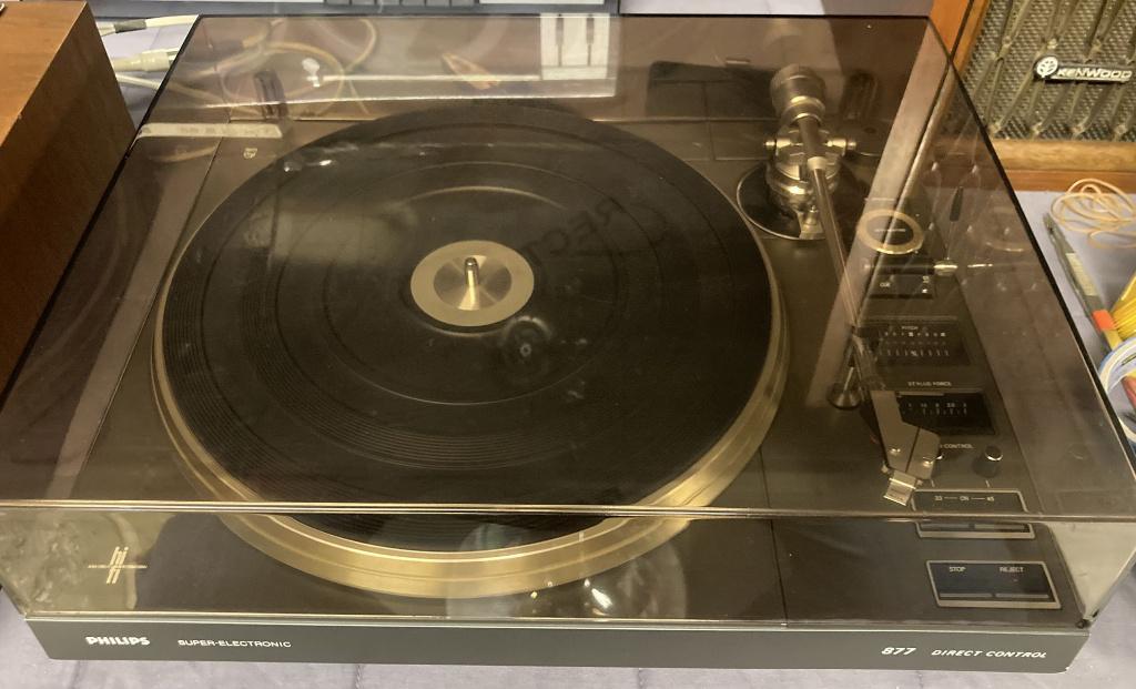 Vintage Philips 877 Direct Control platenspeler, Ophalen, Philips, Gebruikt, Automatisch