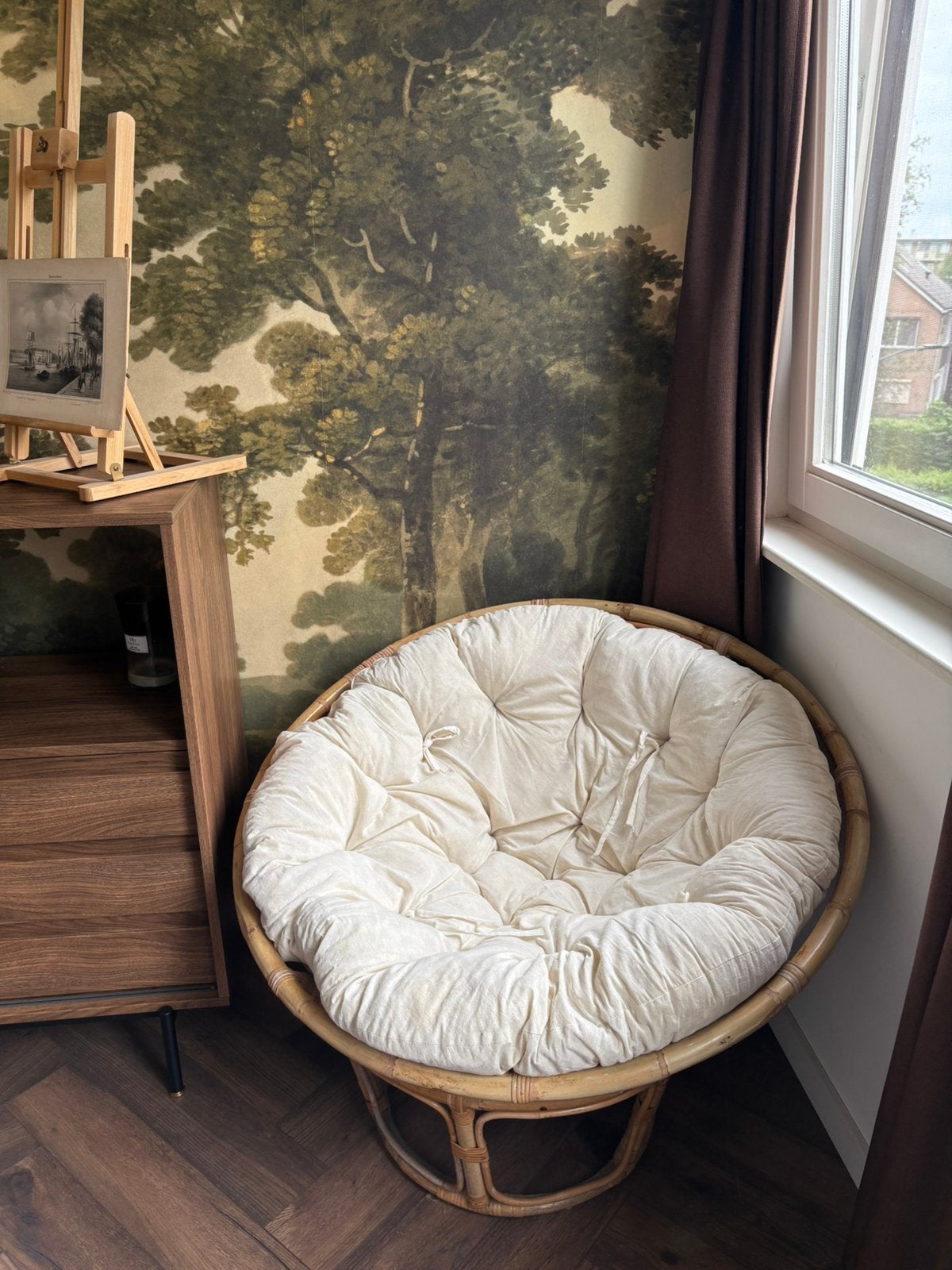 Rotan lounge stoel, Ophalen, Zo goed als nieuw, 75 tot 100 cm, 50 tot 75 cm