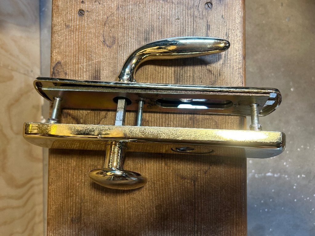 Ferraro veiligheidsdeurbeslag skg 3 sterren messing/koper, Ophalen of Verzenden, Zo goed als nieuw, Koper of Messing, Klink of Kruk