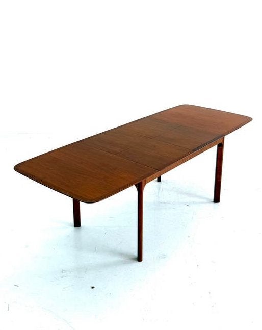 Vintage XL verlengbare eettafel, Lübke ‘60, Overige houtsoorten, Vintage retro buisframe design rotan webbing papercord deens