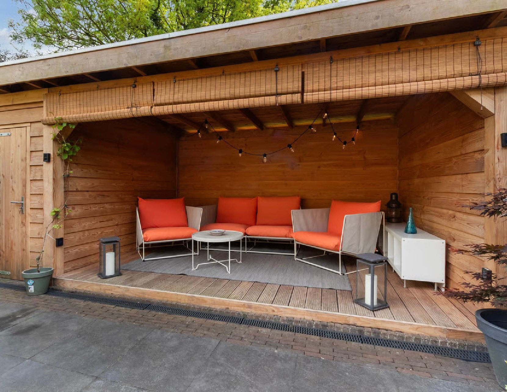 VERKOCHT: IKEA HAVSTEN tuinset tweezits bank en twee stoelen, Ophalen, Gebruikt, Overige materialen, 4 zitplaatsen