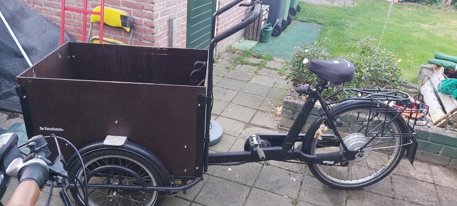 bakfiets met versnellingen ( was elektrisch), Fietsen en Brommers, Ophalen, 4 kinderen of meer, Gebruikt, Elektrisch