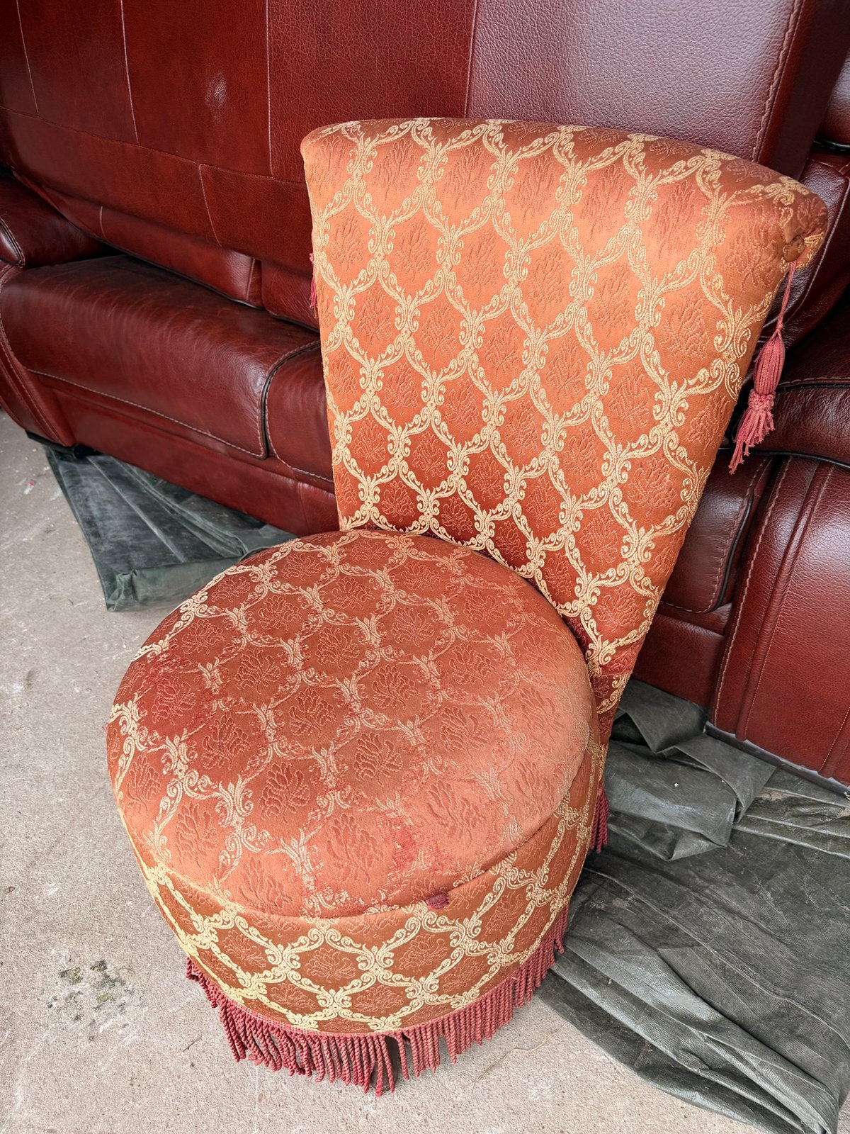 Vintage stoel met vak onder de zitting, Ophalen, Gebruikt, 75 tot 100 cm, 50 tot 75 cm