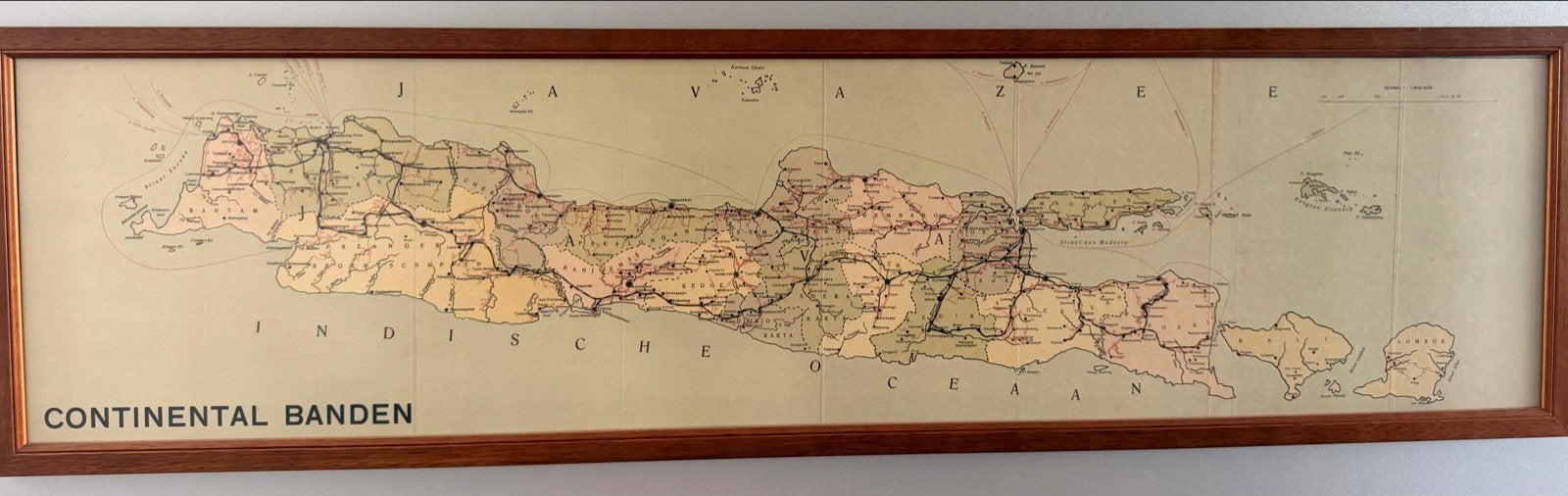 Oude kaart Java - Continental Banden - Nederlands-Indië, Overige gebieden, Ophalen of Verzenden, 1800 tot 2000, Landkaart