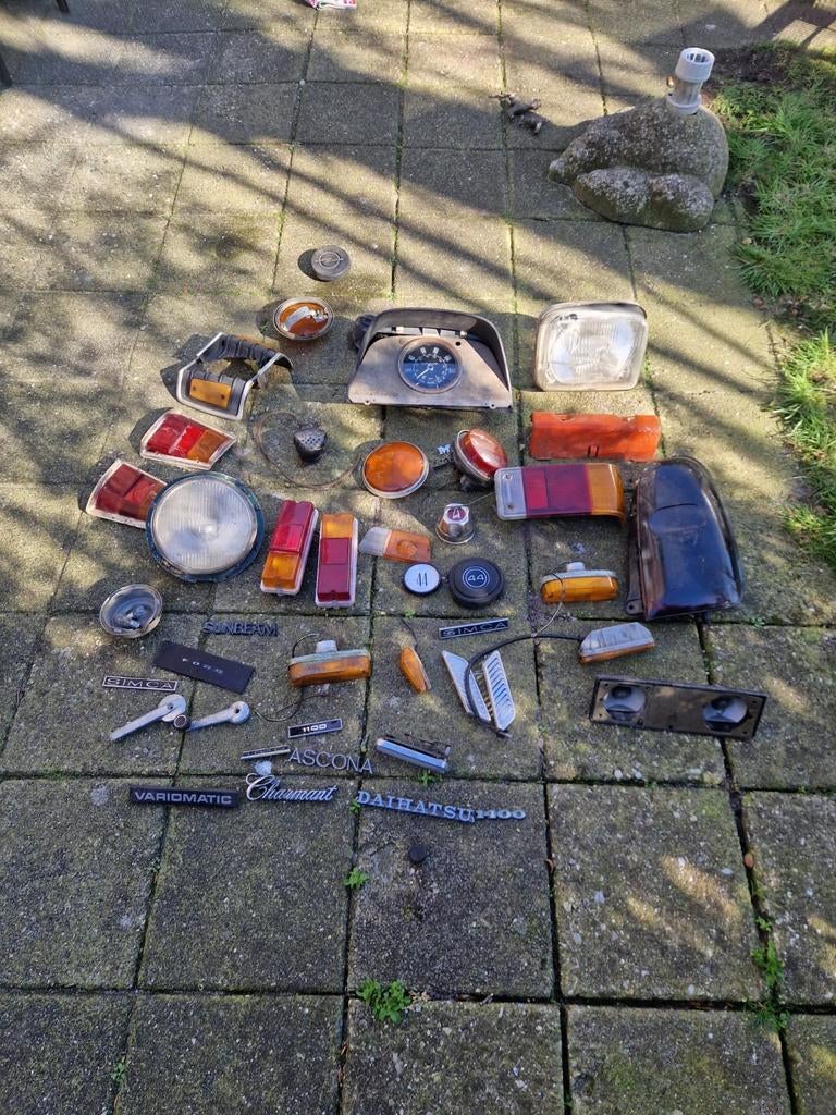 Partij oldtimer onderdelen verlichting opel kadett etc, Ophalen, Gebruikt, Overige automerken