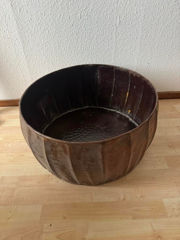Grote koperen plantenbak Riverdale, Gebruikt, 40 cm of meer, Rond, Ophalen of Verzenden