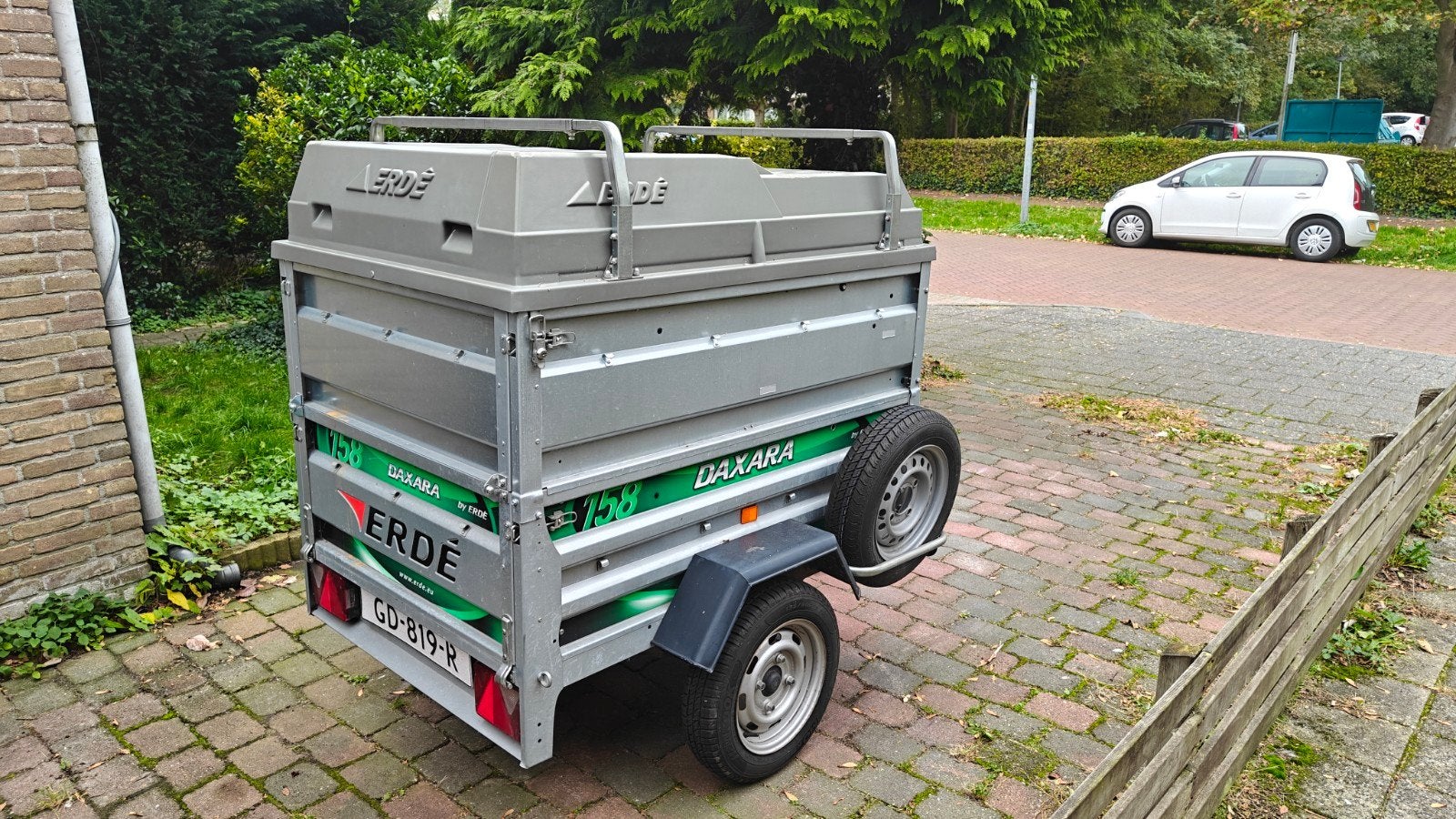 Te koop/ huur Daxara 158 aanhanger met deksel, Ophalen, Gebruikt