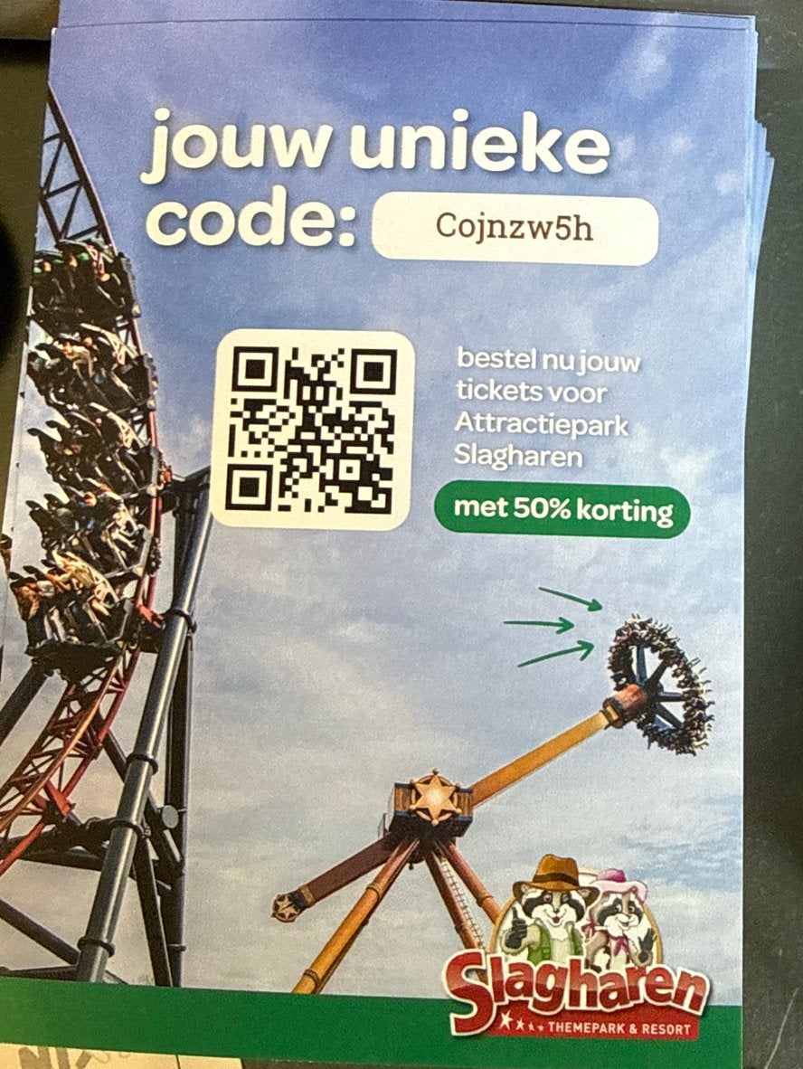 50% korting op slagharen tickets !!!, Drie personen of meer, Ticket of Toegangskaart