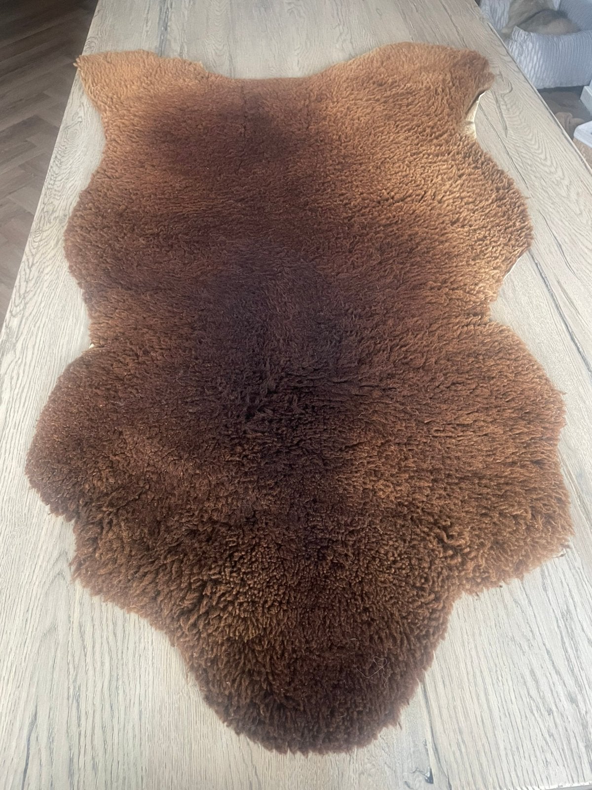 Schapenvacht, 100 tot 150 cm, Bruin, Zo goed als nieuw, Rechthoekig