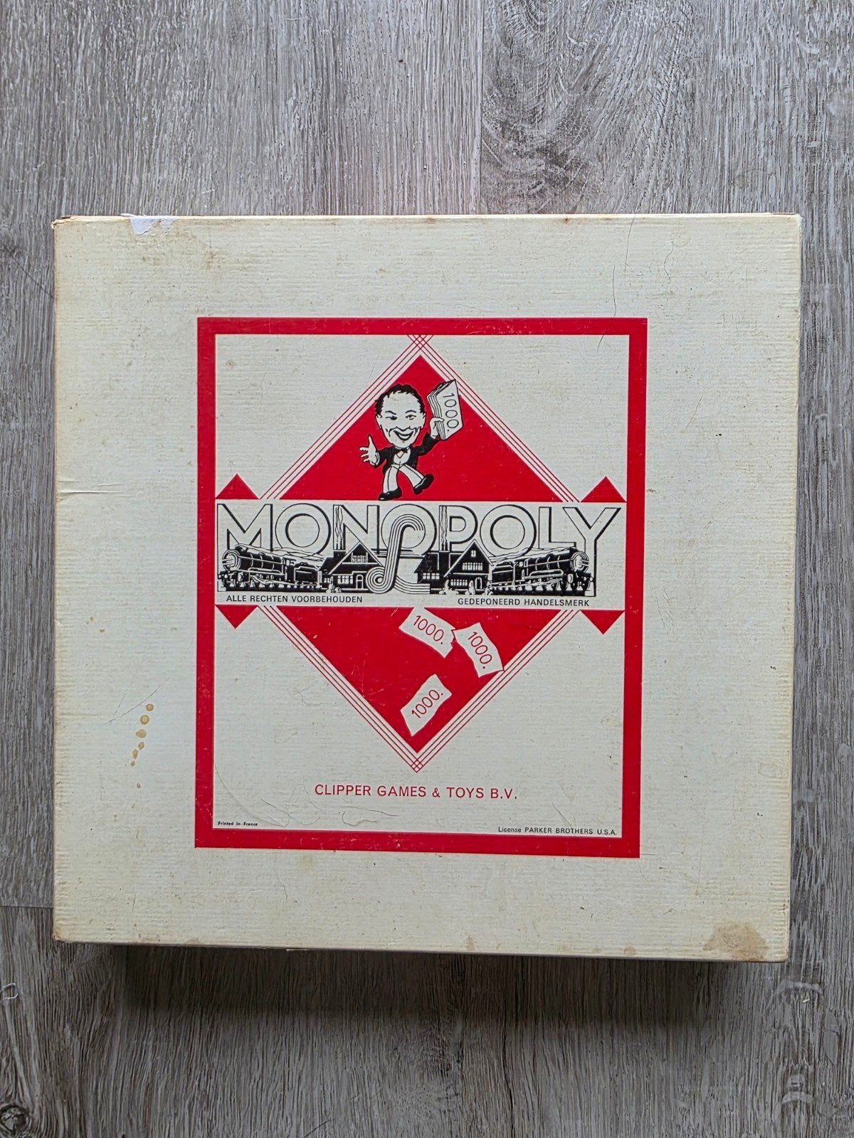 Monopoly Clipper bordspel gulden variant (vintage), Gebruikt, Parker Brothers, Onbekend, Onbekend