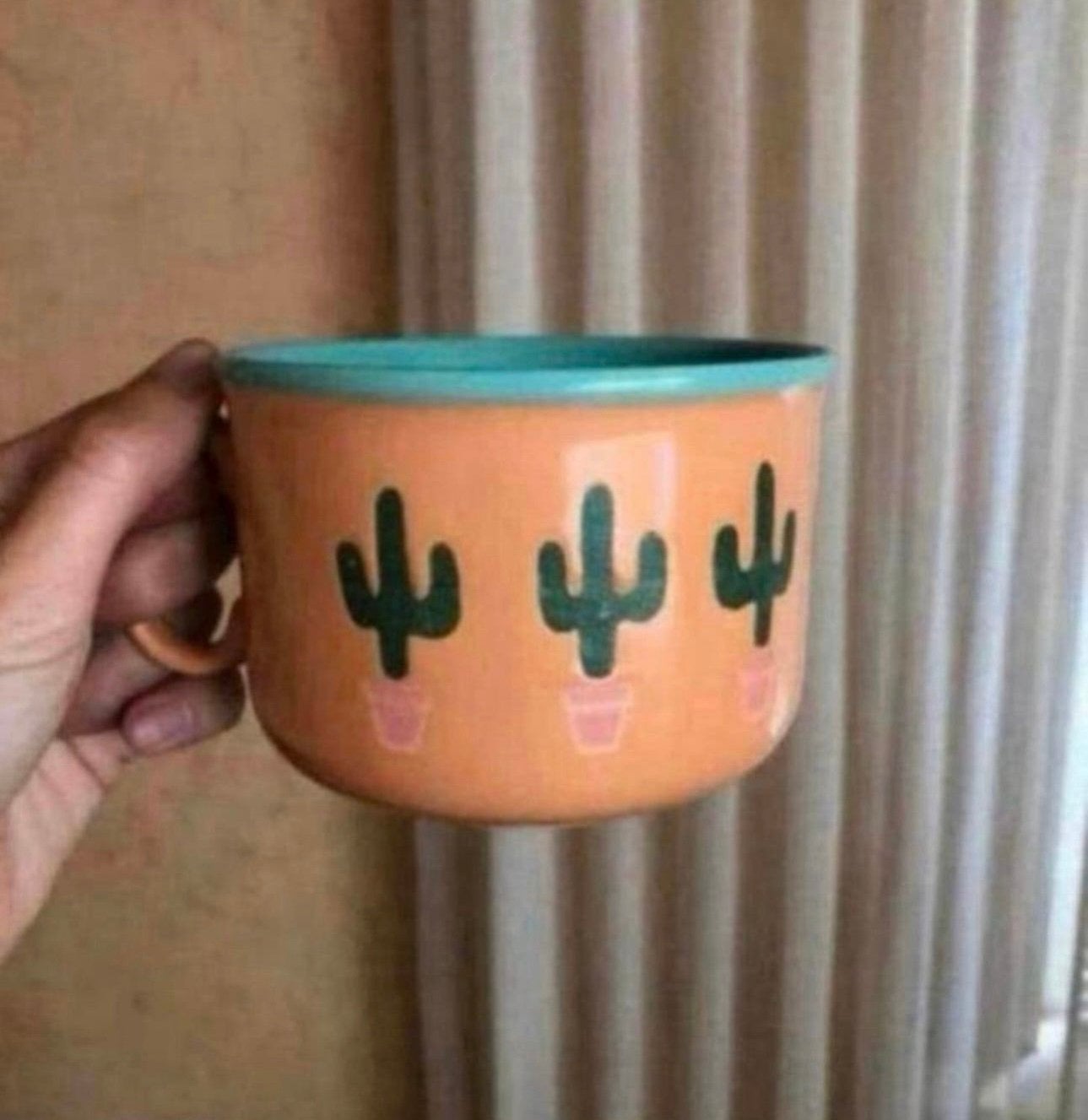 Twee grote mokken met cactussen - Mugs engeland, Ophalen of Verzenden