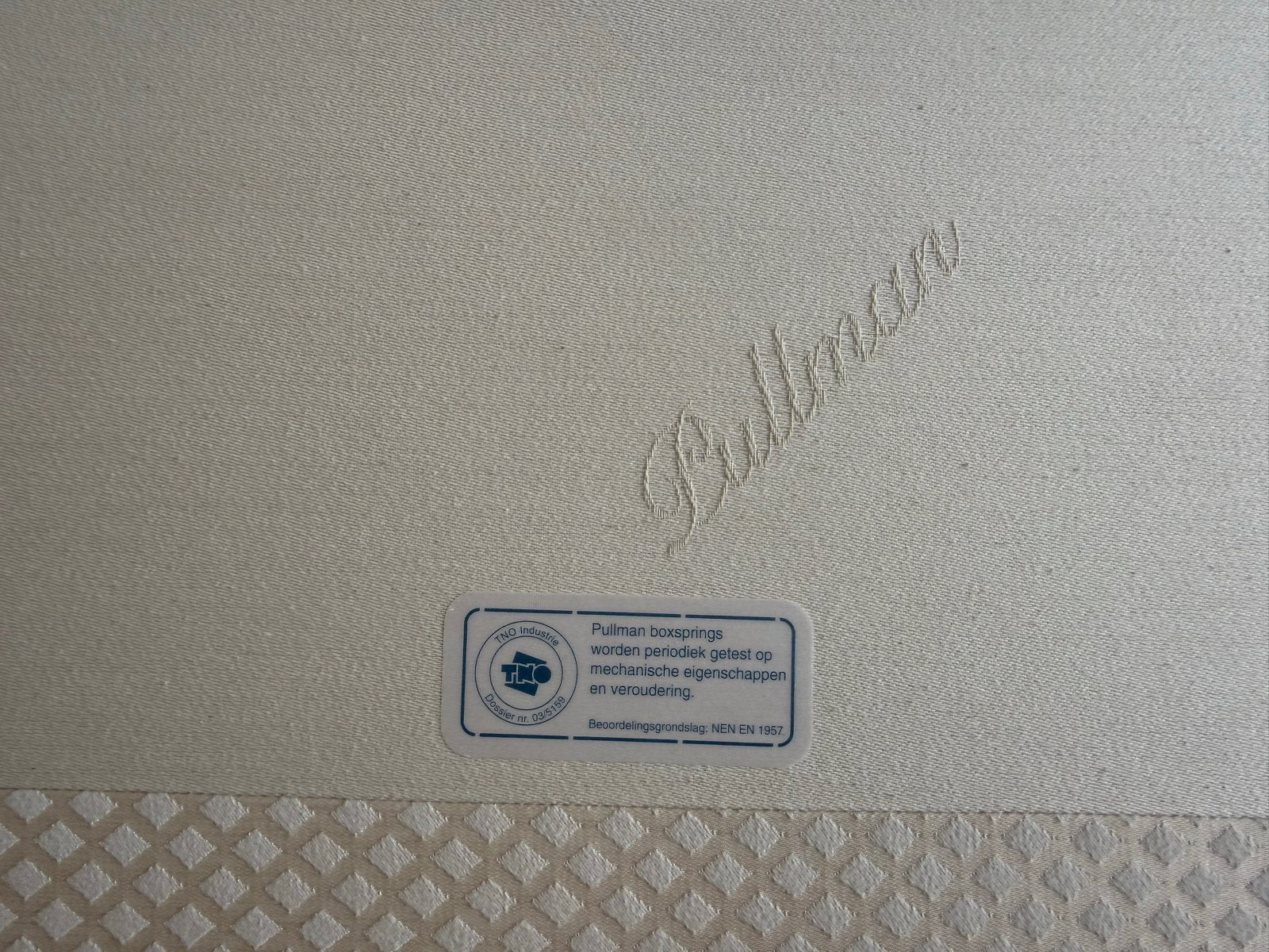 Pullman boxspring 180x200 met nachtkastjes (excl. matrassen), Gebruikt, Beige, Tweepersoons, Ophalen of Verzenden