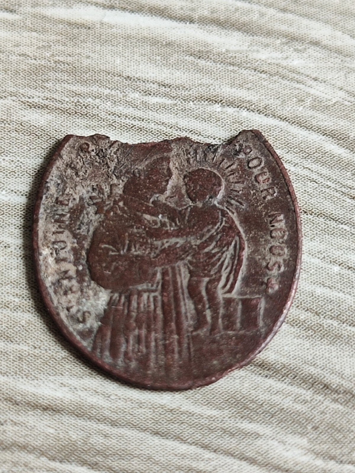 Antieke Devotionele Medaille – St. Antonius van Padua, Ophalen, Buitenland, Munten
