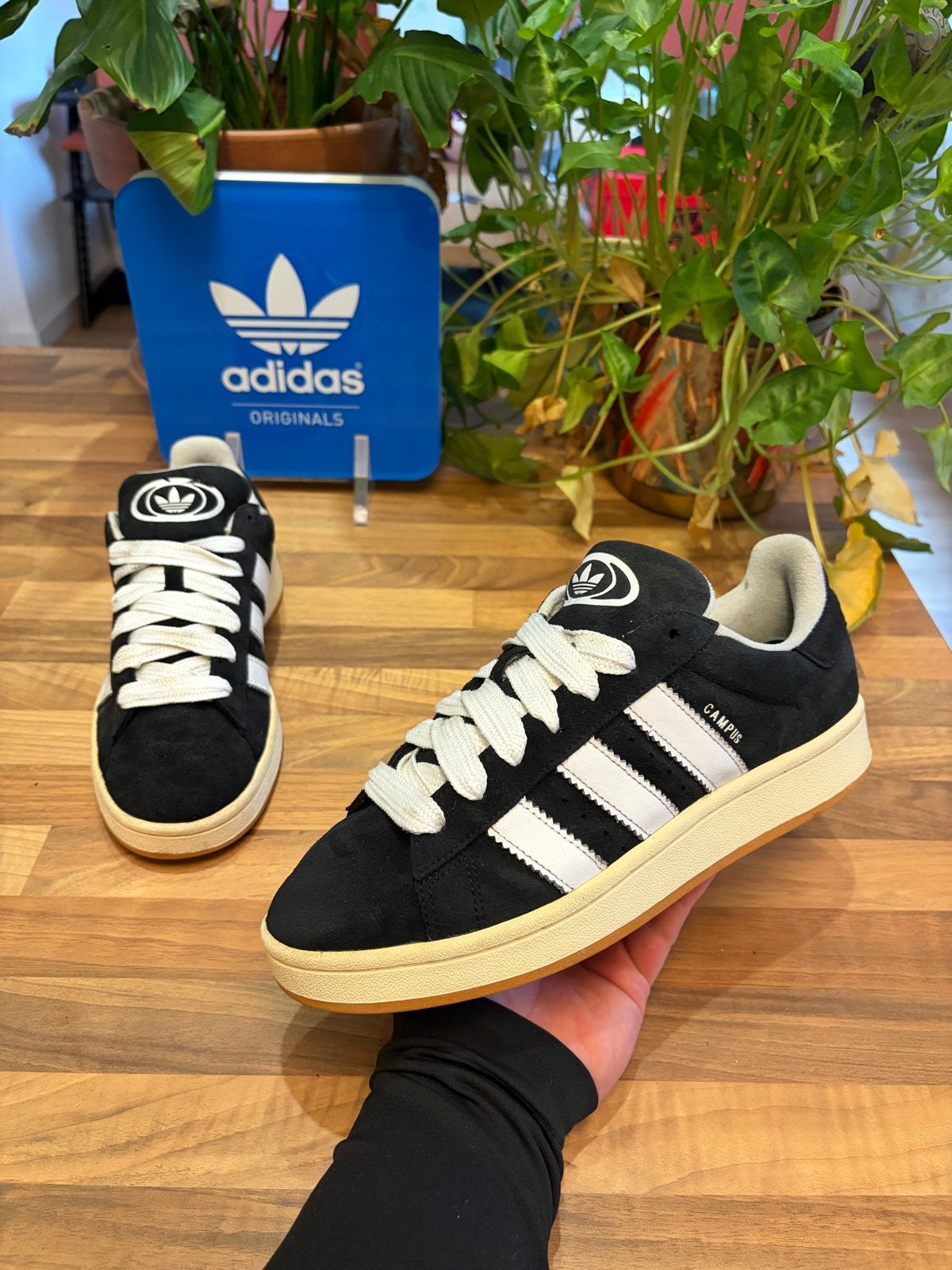 Adidas Campus 00s Zwart Wit Sneakers Maat 41 1/3, Verzenden, Gedragen, Zwart, Sneakers of Gympen