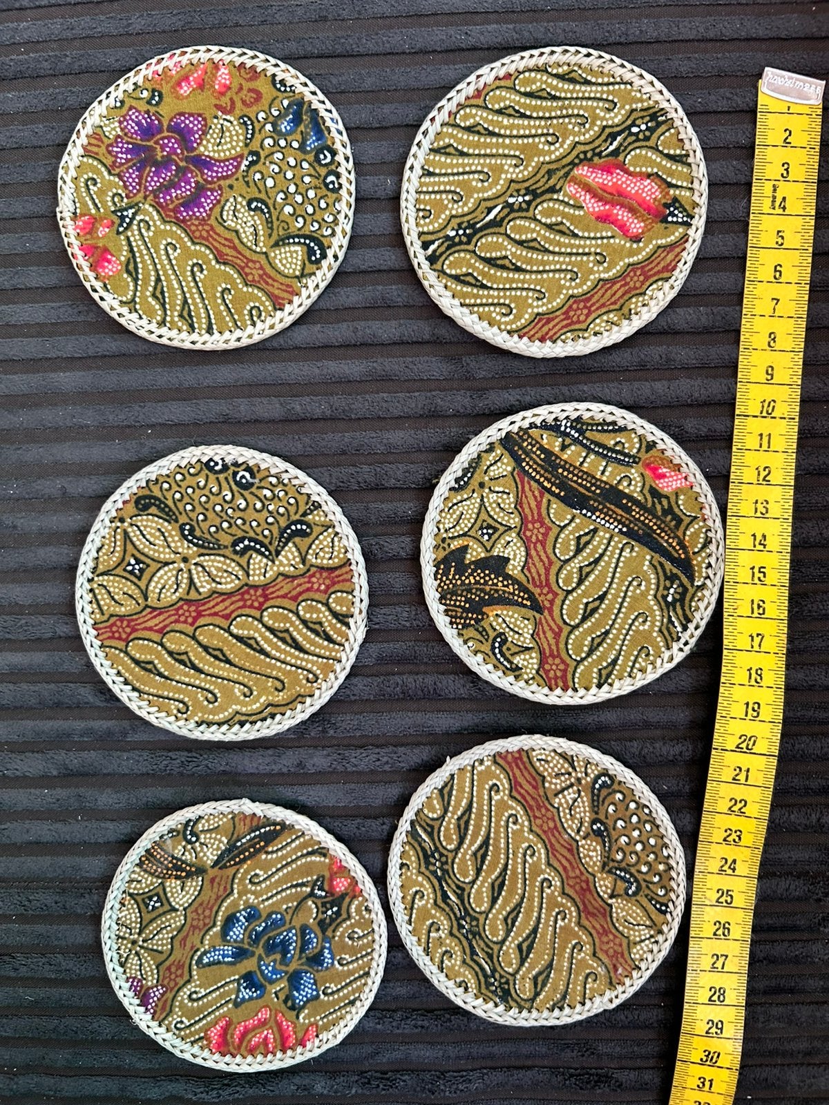 Leuke stoffen batik Onderzetters, Ophalen of Verzenden, Zo goed als nieuw