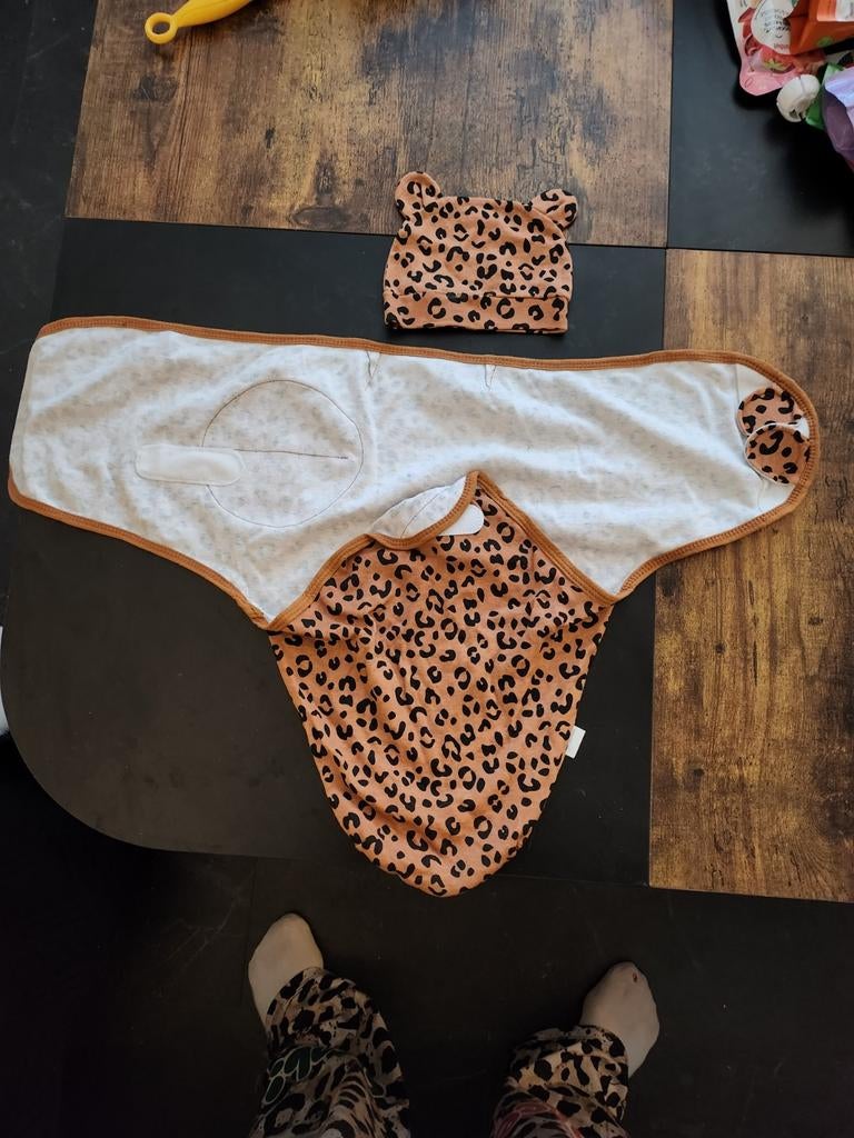 Panter buidelzak baby met muts, Ophalen of Verzenden