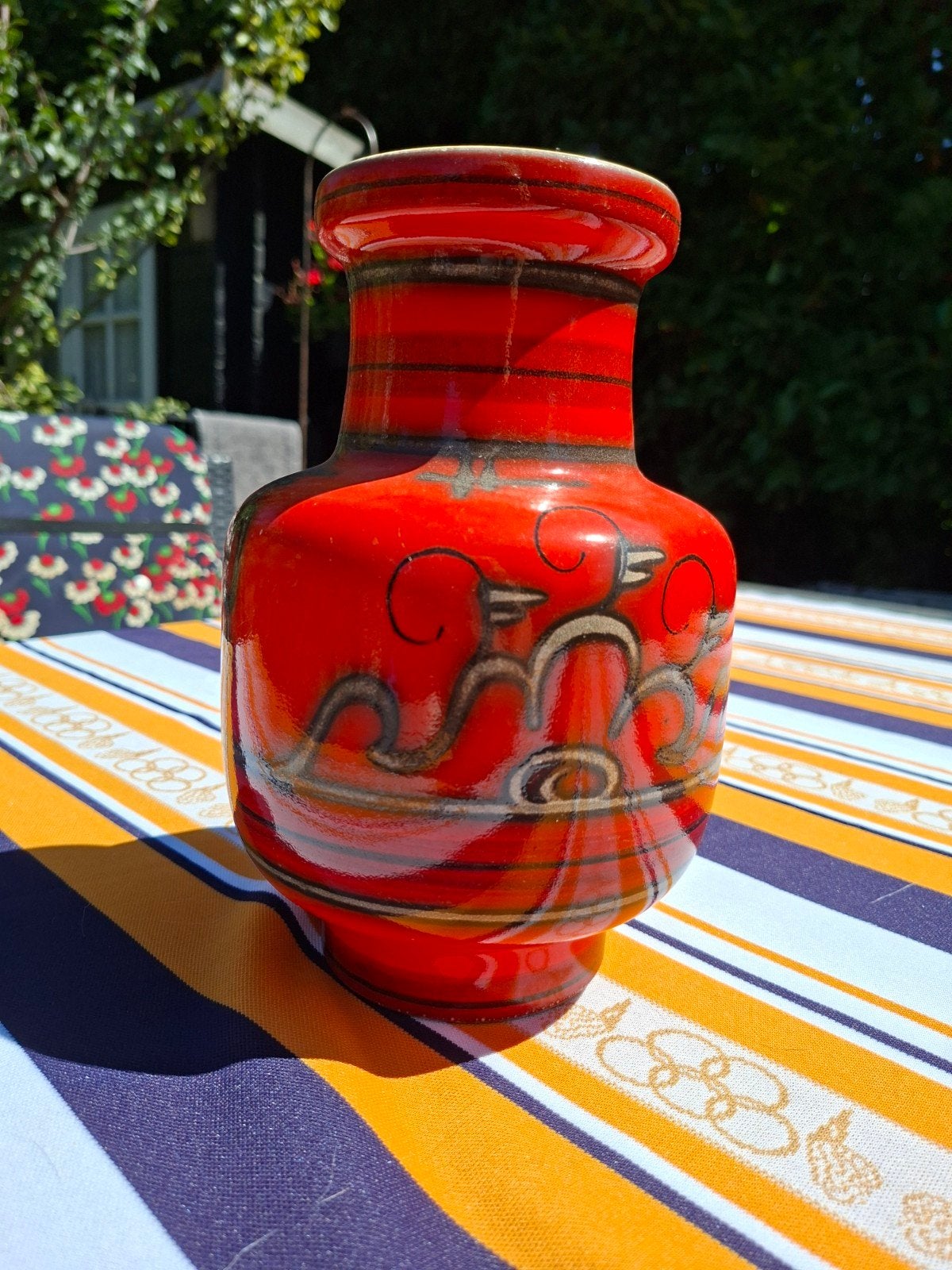 Mooie vintage vaas Flora Gouda Tokio, Ophalen of Verzenden
